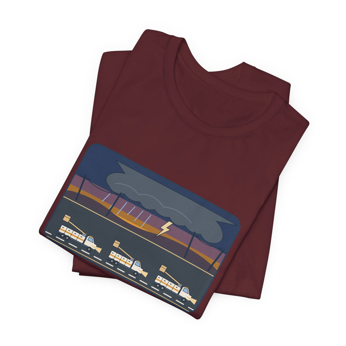 Lineworker T-Shirt - Mutual Aid. Any State. Any Storm. Power Line Crew Tee