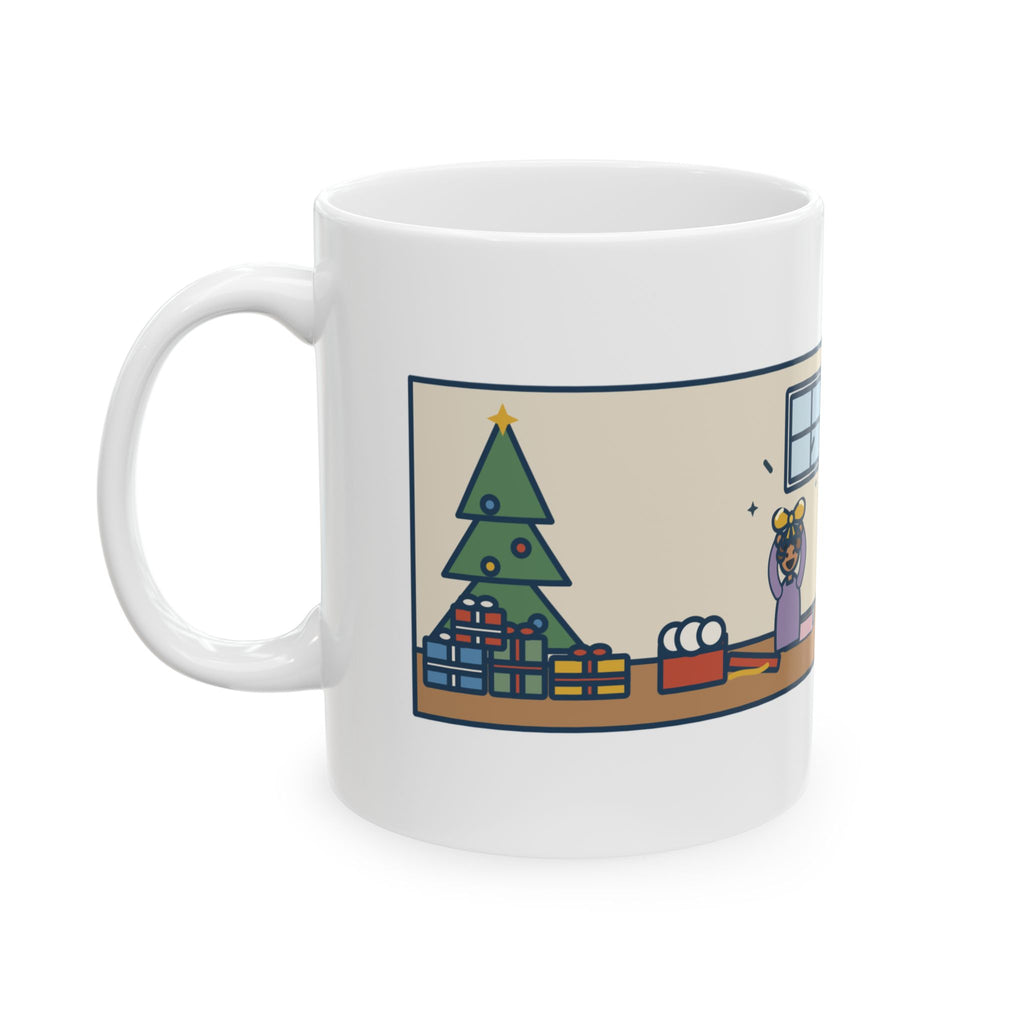 Christmas Morning Mug, The Toddler Opened One Gift and Spent an Hour with the Bow, Funny Coffee Mug 11oz