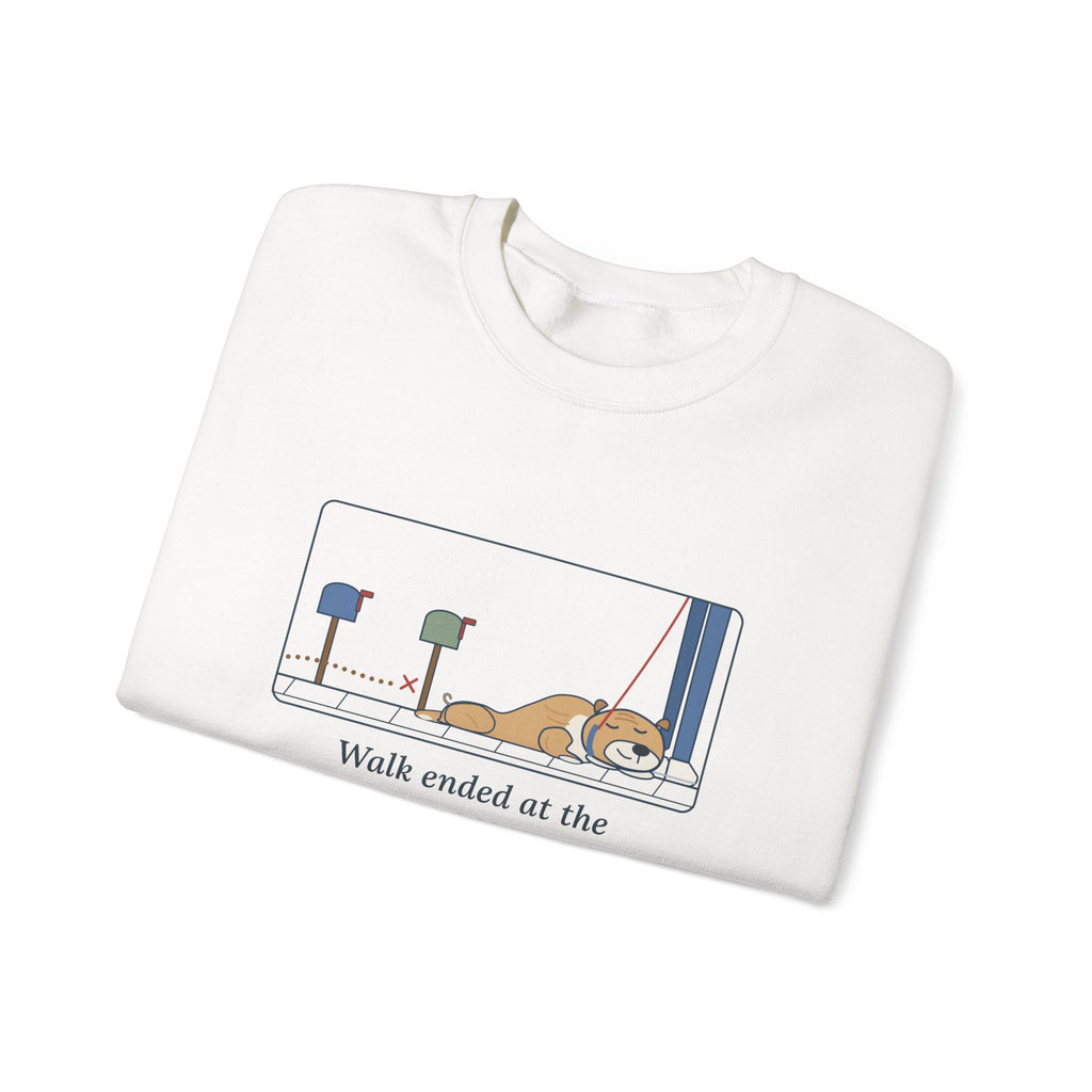 Bulldog-Type Dog Crewneck Sweatshirt - Walk Ended at the Second Mailbox. Bulldog Owner Gift