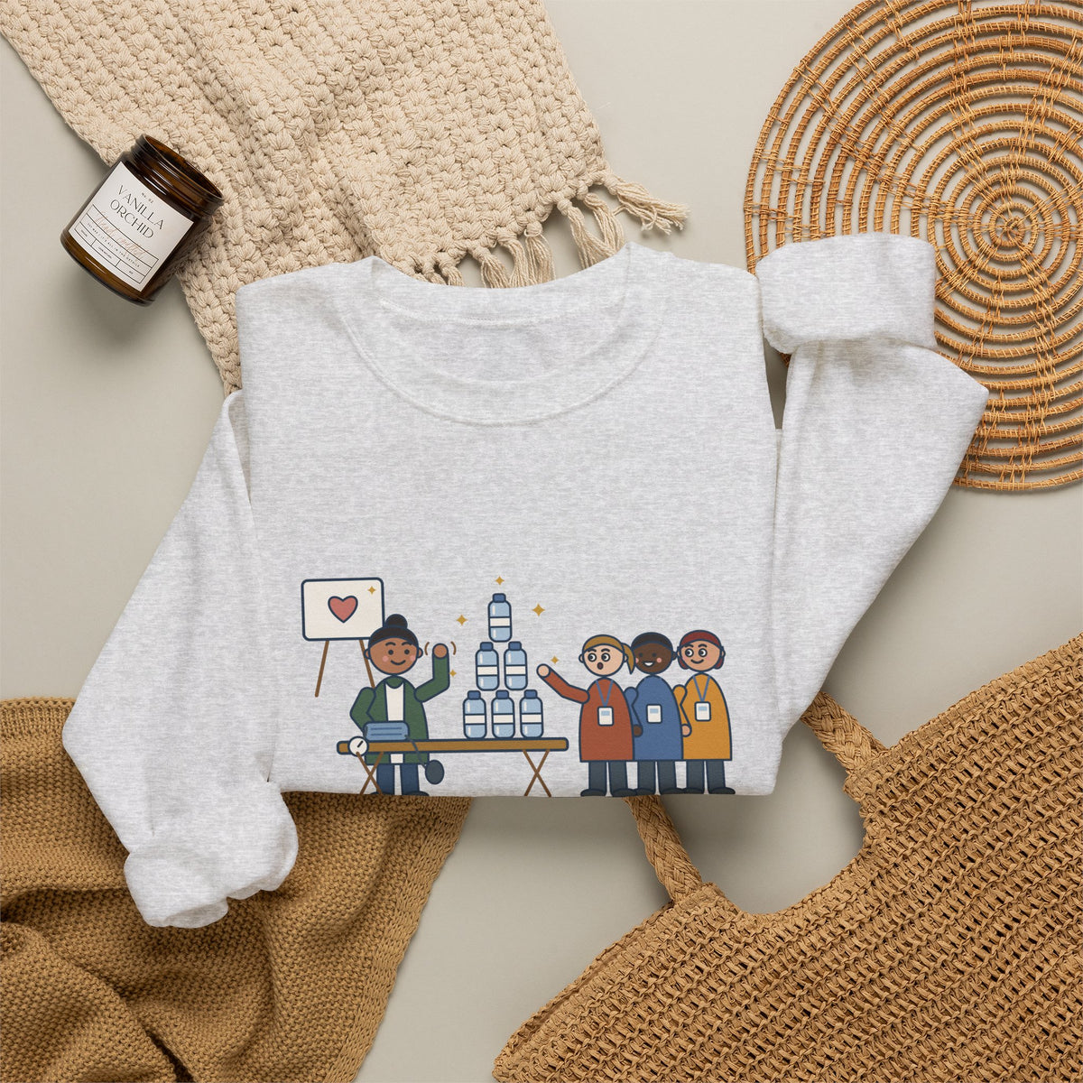 Corporate Wellness Nurse Crewneck Sweatshirt - The Line Was for the Free Water Bottle