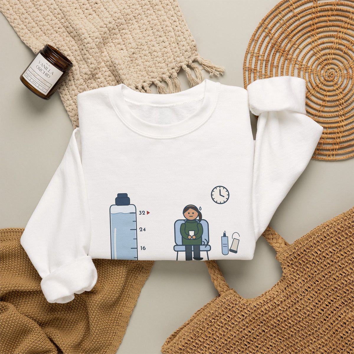 Ultrasound Tech Crewneck Sweatshirt - Drink 32 Ounces. Now Hold It Until I Call You.