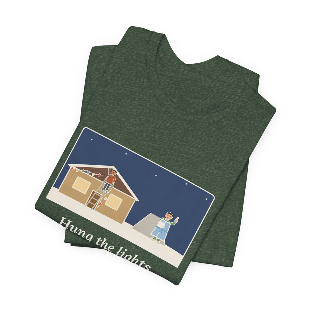 Funny Christmas Lights T-Shirt, Hung Them on the House, The Neighbor Supervised from His Driveway with Coffee, Neighbor Supervisor Tee