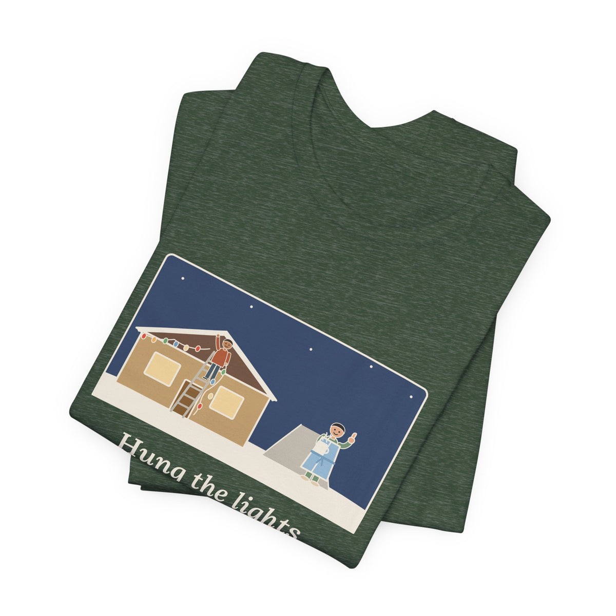 Funny Christmas Lights T-Shirt, Hung Them on the House, The Neighbor Supervised from His Driveway with Coffee, Neighbor Supervisor Tee
