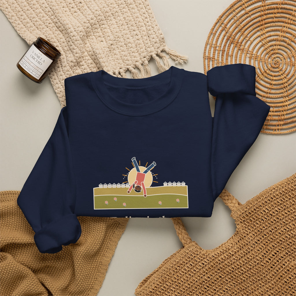 To Live Is the Rarest Thing in the World Sweatshirt, Literary Oscar Wilde Quote Crewneck with Cartwheel Meadow