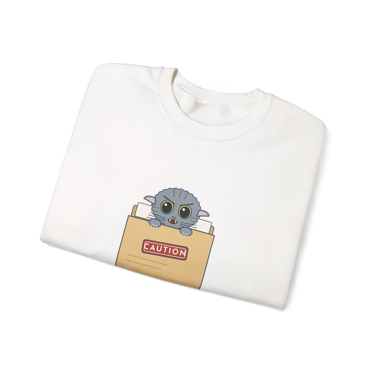 Veterinary Technician Crewneck Sweatshirt - The Chart Says CAUTION. The Cat Agrees.