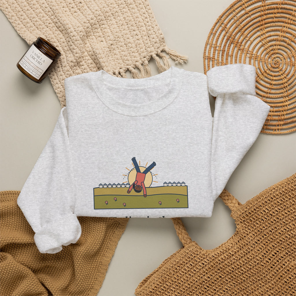 To Live Is the Rarest Thing in the World Sweatshirt, Literary Oscar Wilde Quote Crewneck with Cartwheel Meadow