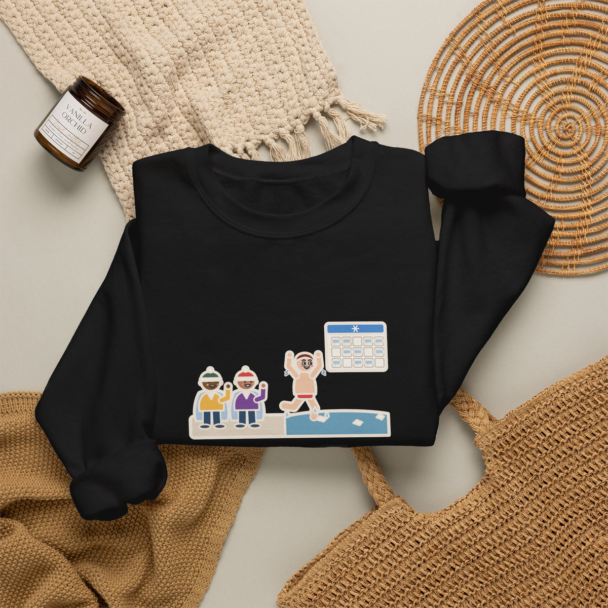 New Year's Day Plunge Sweatshirt, In the Water Four Seconds, Told the Story for a Month, Funny Frosty Beach Crewneck
