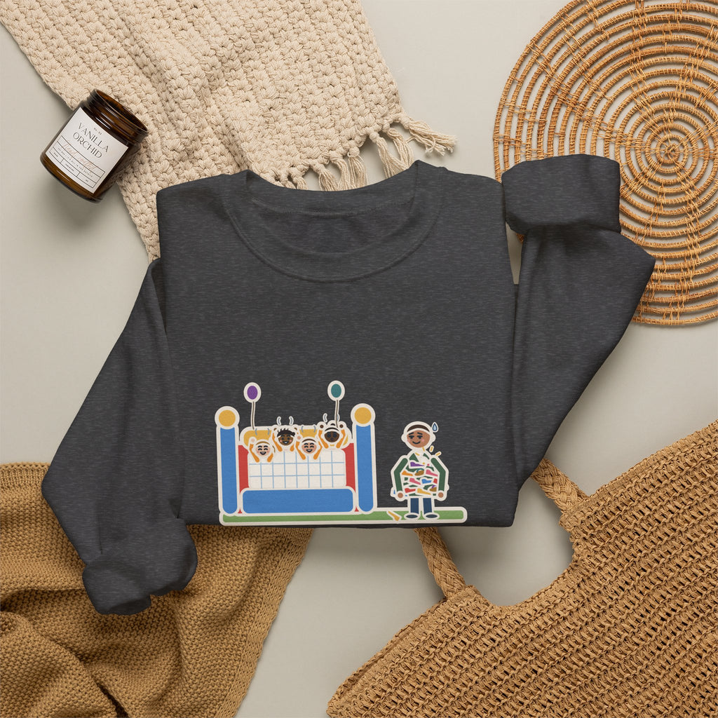 Birthday Party Sweatshirt, Sixteen Kids, One Bounce House, and I Held Every Shoe, Funny Backyard Party Crewneck