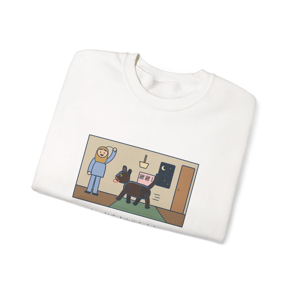 Burmese Cat Sweatshirt, Brought the Hair Tie Back Eleven Times, Funny Hallway Fetch Crewneck