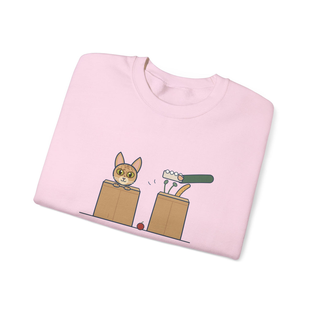 Singapura Cat Crewneck Sweatshirt - Inspects Every Grocery Bag Before It's Unpacked
