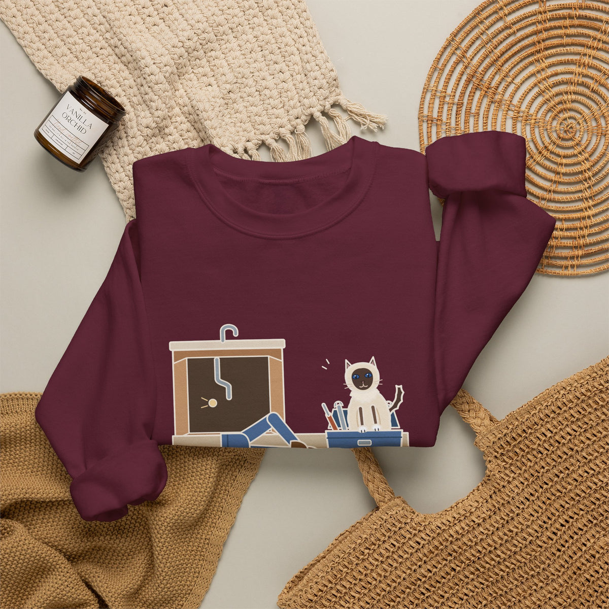 Birman Cat Crewneck Sweatshirt - Toolbox Seat for the Kitchen Sink Repair