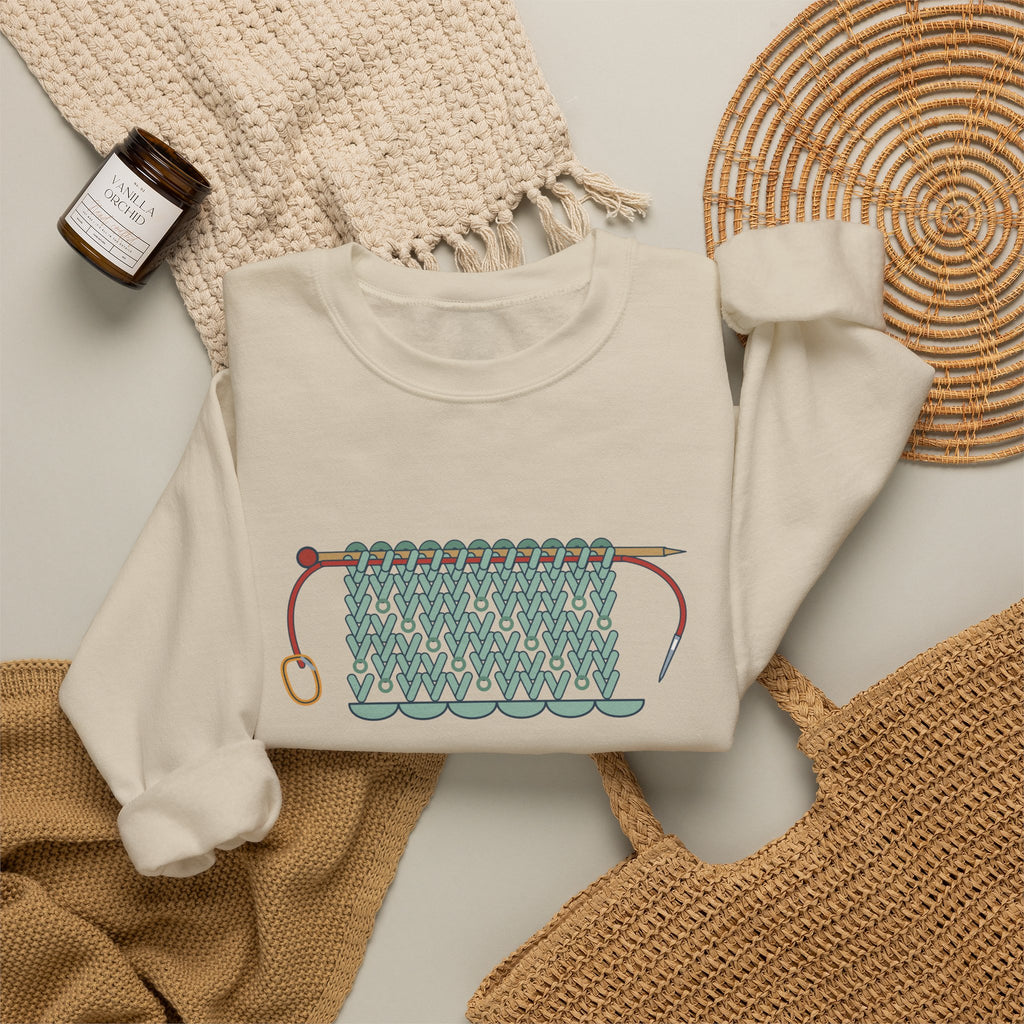Lace Knitting Crewneck Sweatshirt - Threaded a Lifeline. Now I'm Brave.