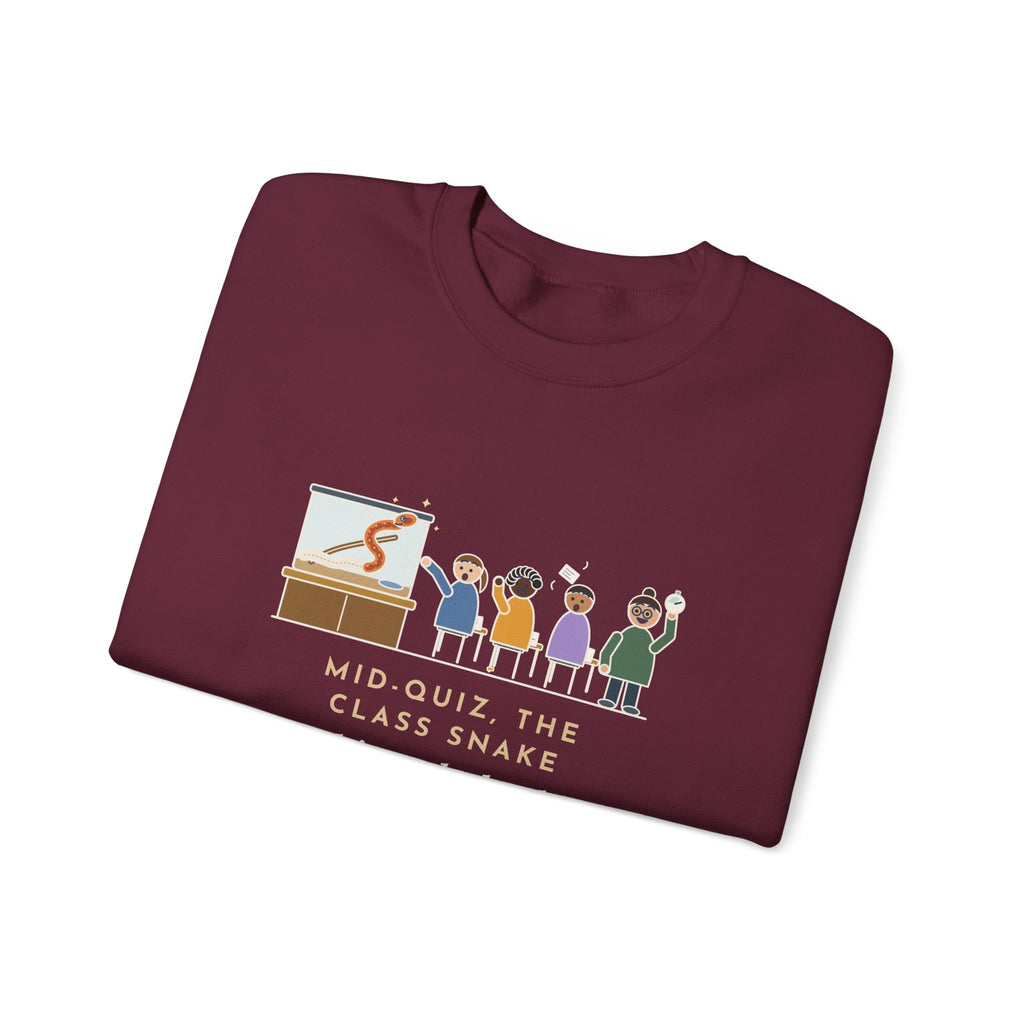 Zoology Teacher Crewneck Sweatshirt - Class Snake Shed During the Quiz