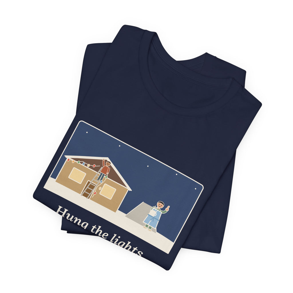 Funny Christmas Lights T-Shirt, Hung Them on the House, The Neighbor Supervised from His Driveway with Coffee, Neighbor Supervisor Tee