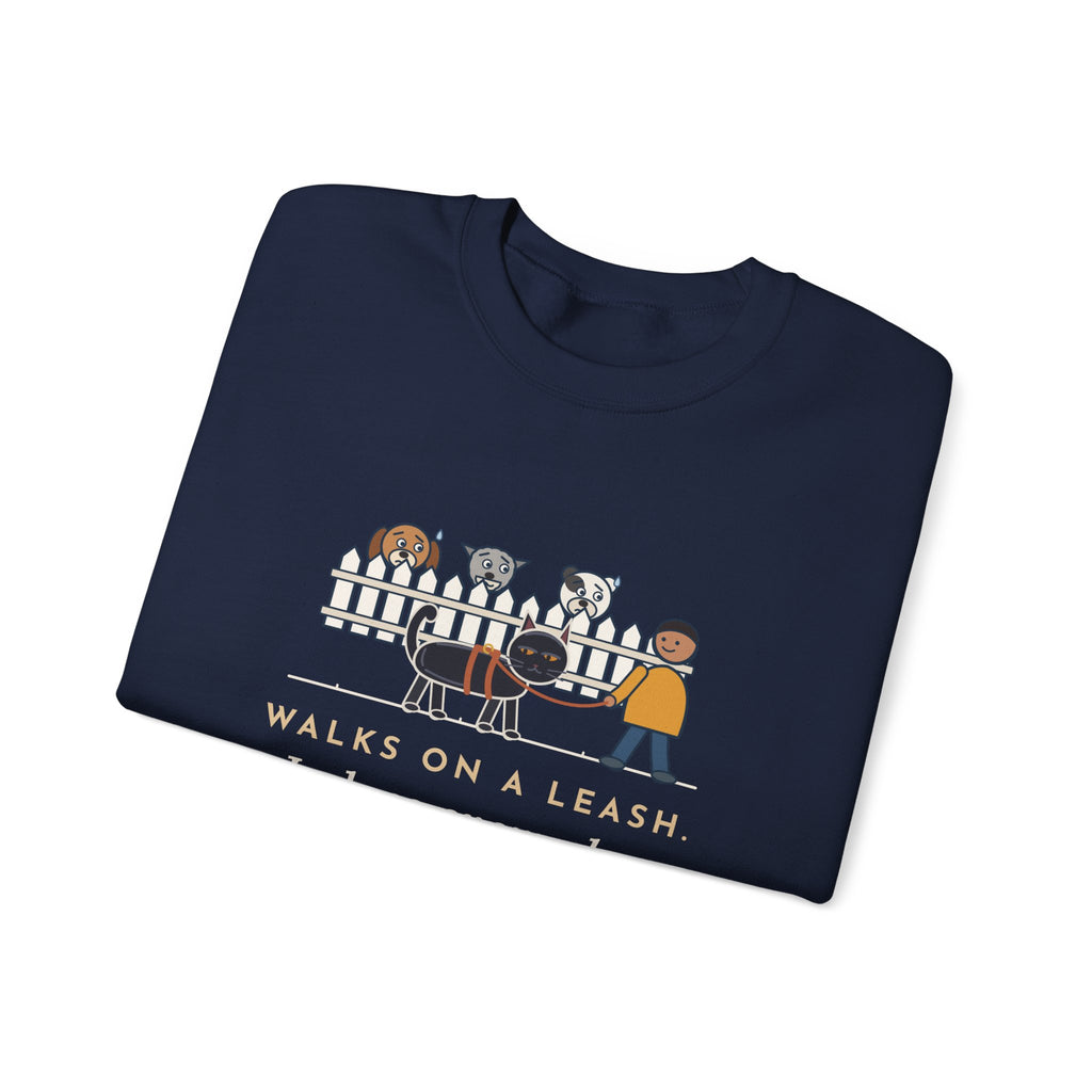 Bombay Cat Crewneck Sweatshirt - Walks on a Leash, Judges Every Dog