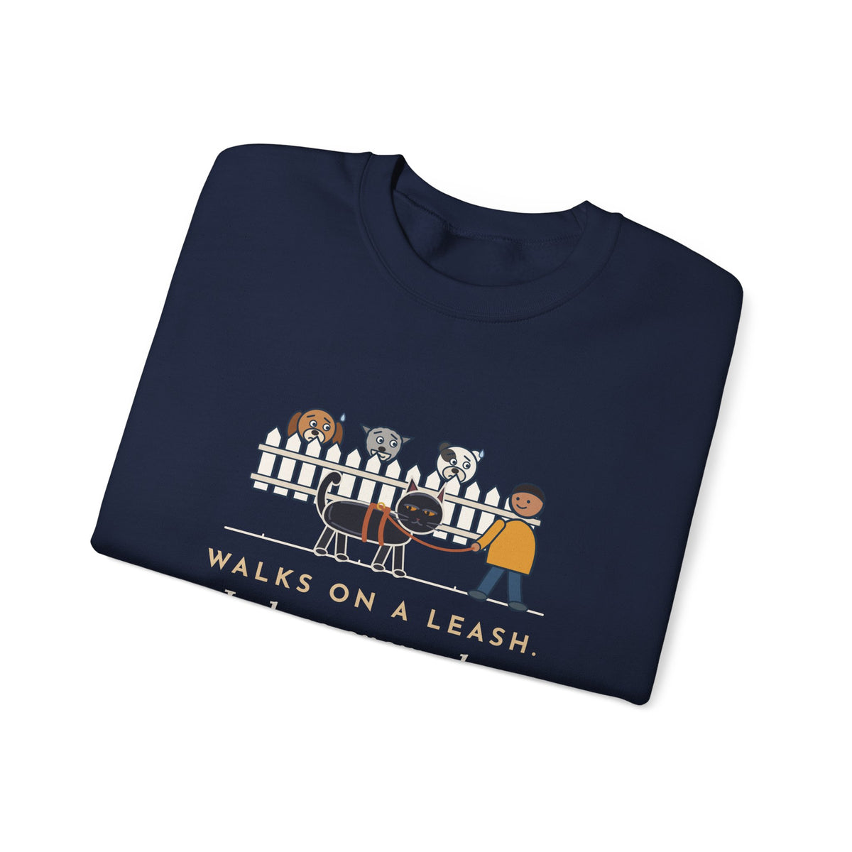 Bombay Cat Crewneck Sweatshirt - Walks on a Leash, Judges Every Dog