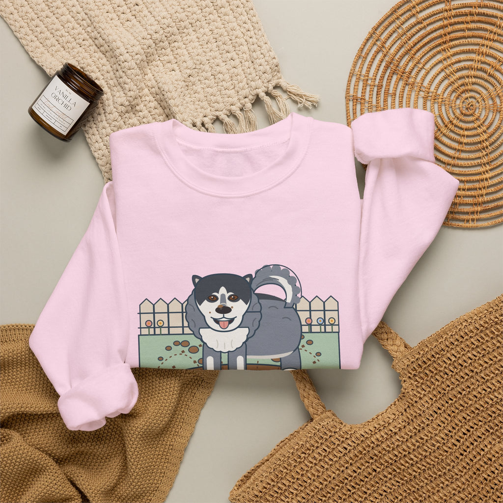 Alaskan Malamute Crewneck Sweatshirt - Malamute-Sized Backyard Crater Dog Owner Gift
