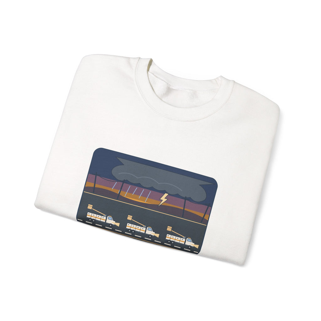 Lineworker Crewneck Sweatshirt - Mutual Aid. Any State. Any Storm. Gift