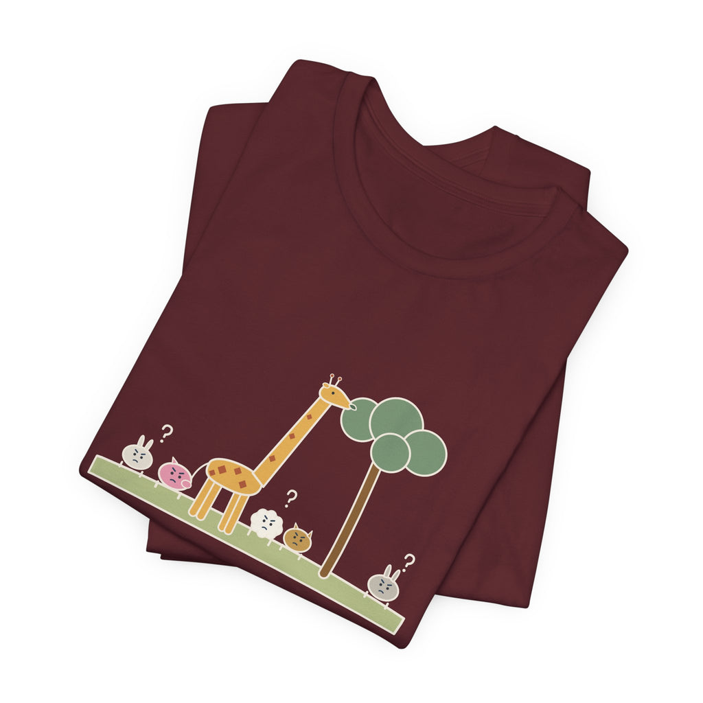 Emerson Quote T-Shirt, To Be Great Is to Be Misunderstood, Wisdom Tall Giraffe Tee