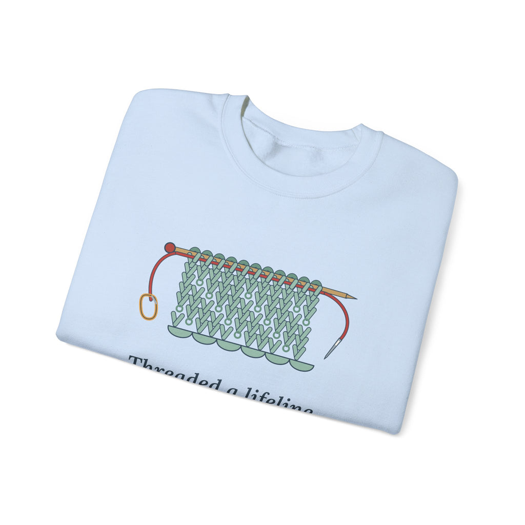 Lace Knitting Crewneck Sweatshirt - Threaded a Lifeline. Now I'm Brave.