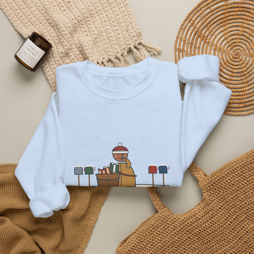 Mail Carrier Christmas Crewneck Sweatshirt - I Know Every Gift on Your List. I'm Not Telling