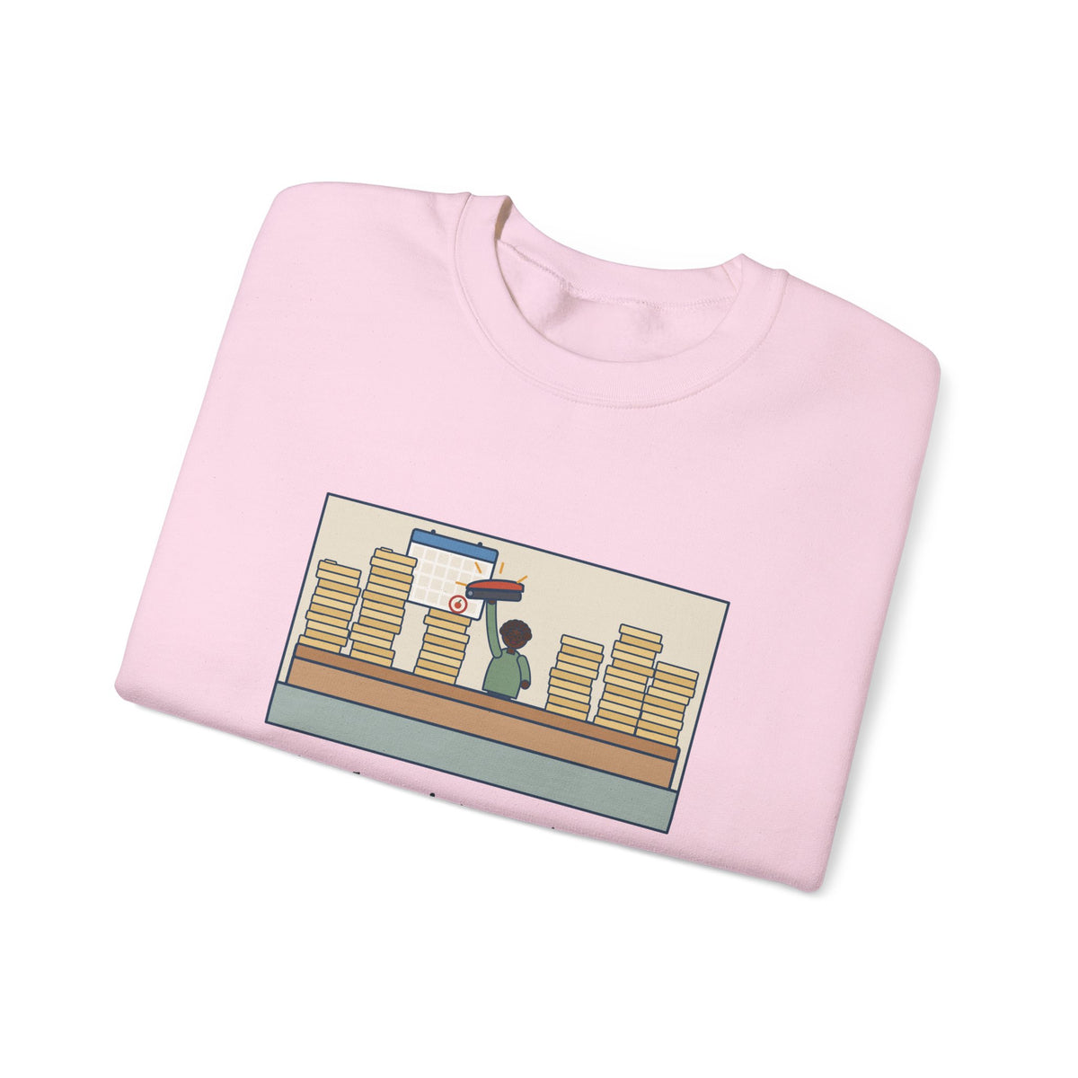 School Registrar Sweatshirt, August, Three Hundred Enrollment Forms and One Stapler, Funny Front Office Crewneck