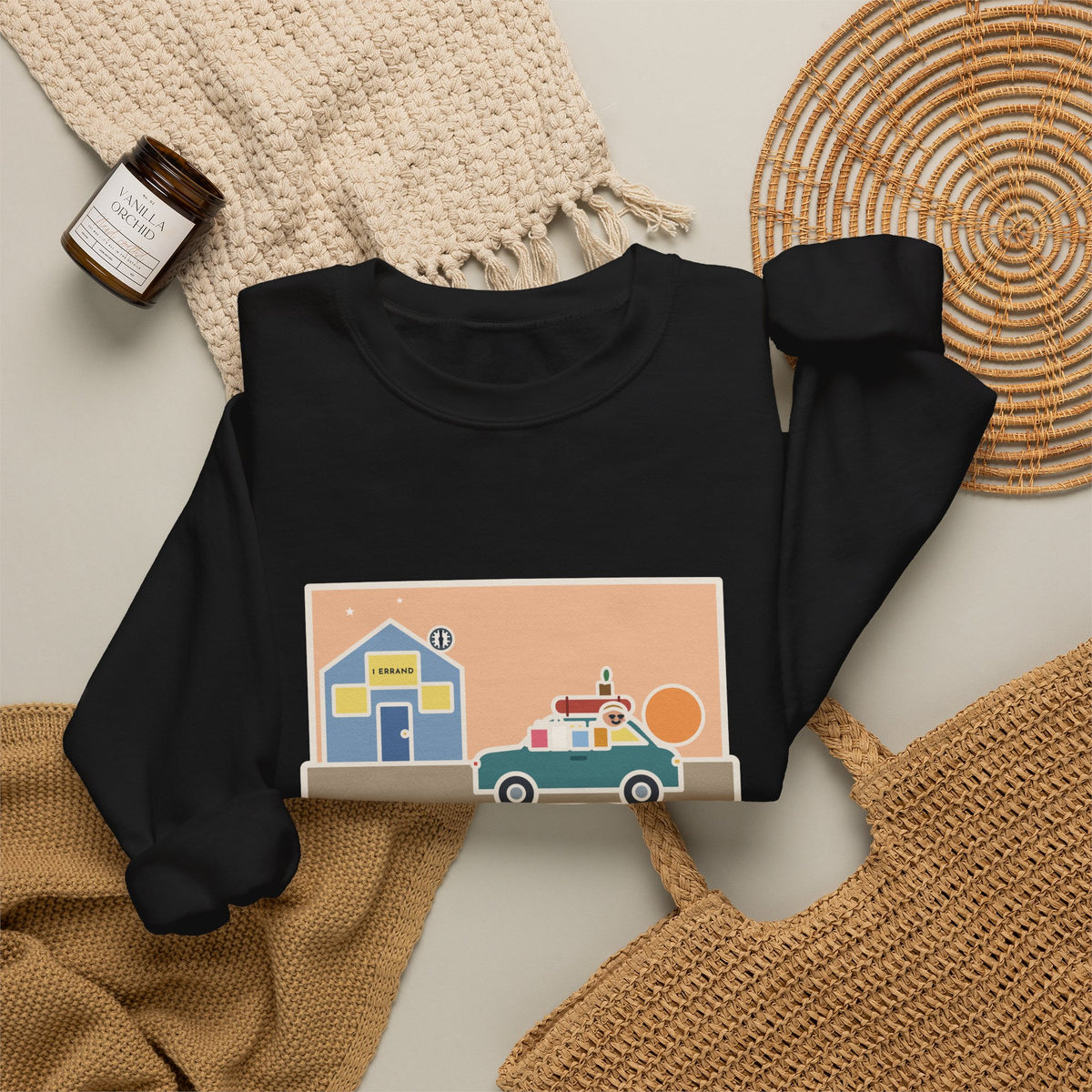 Saturday Errand Sweatshirt, The Plan Was One, Got Home at Six, Funny Driveway at Dusk Crewneck