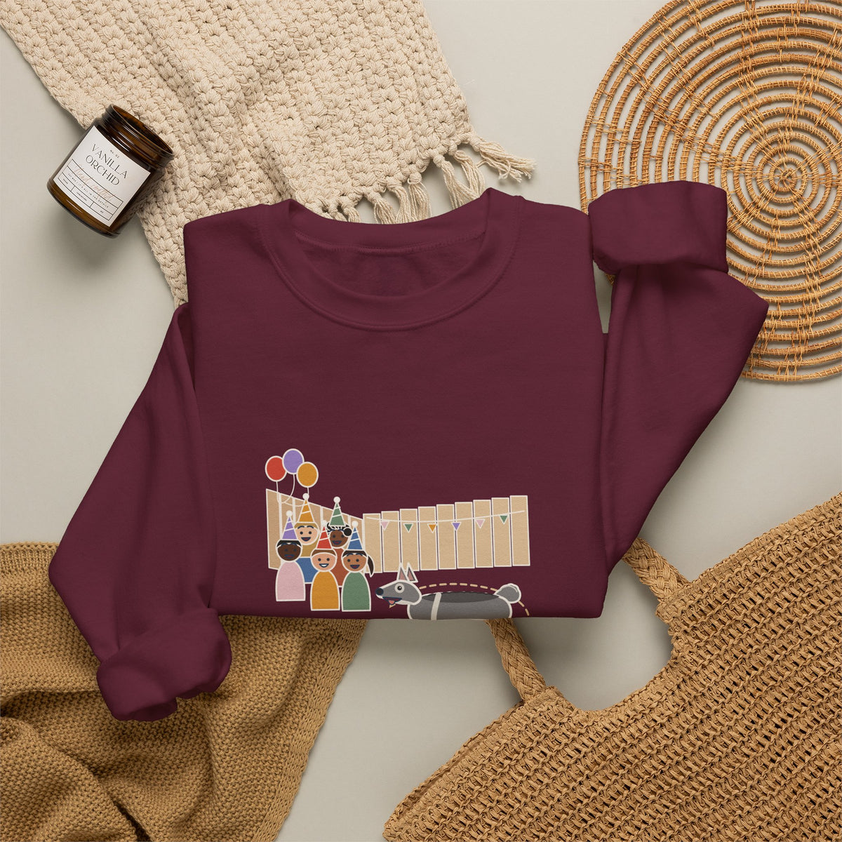Swedish Vallhund Crewneck Sweatshirt - Herded the Birthday Party Into One Corner