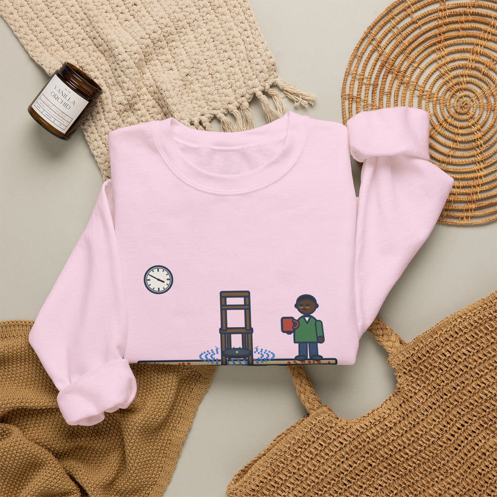 Robot Vacuum Sweatshirt, Ran for an Hour, Spent Fifty Minutes Under the Same Chair, Funny Chair Loop Crewneck