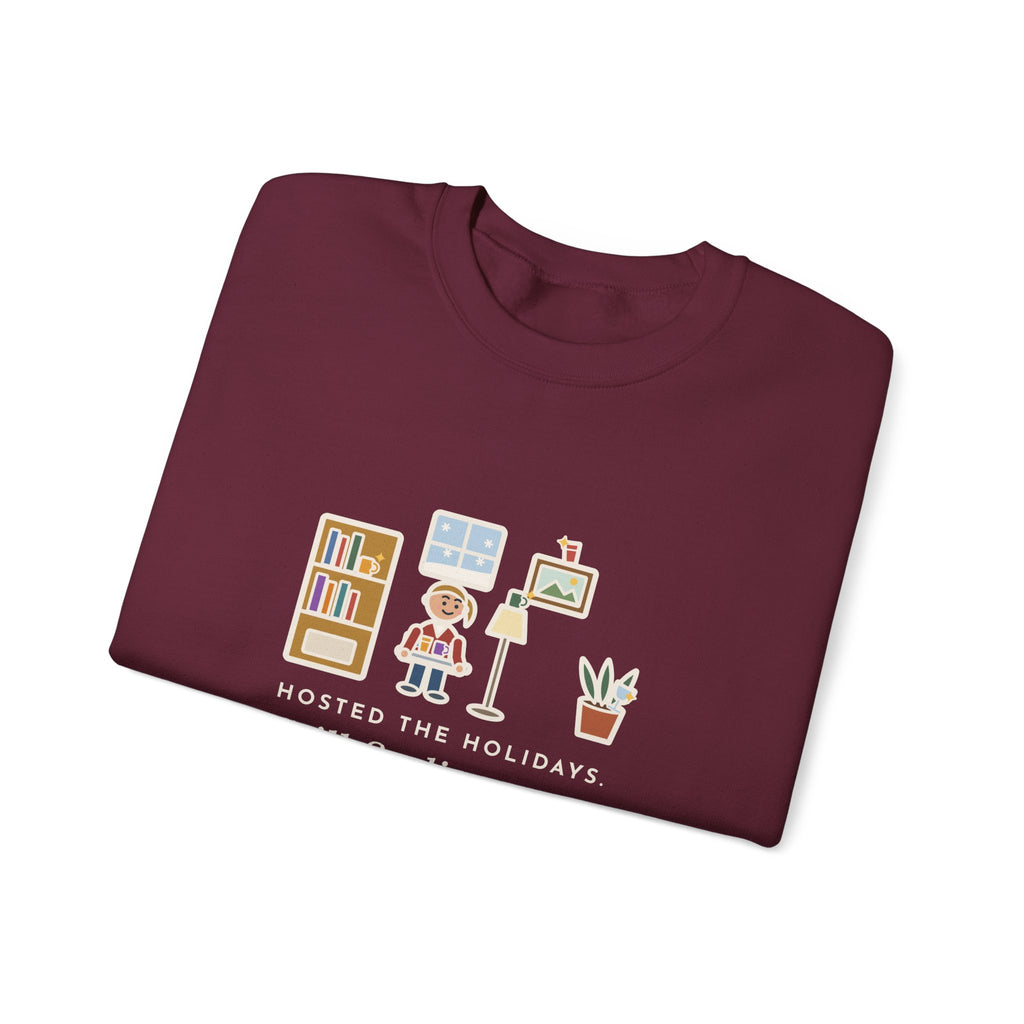 Holiday Host Sweatshirt, Hosted the Holidays, Still Finding Cups in Strange Places in January, Funny Cup Hunt Crewneck