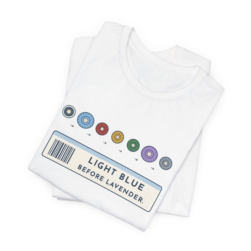 Phlebotomist T-Shirt - Light Blue Before Lavender Order of Draw Tee