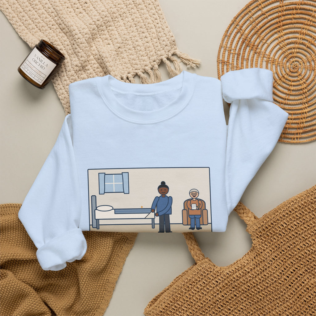 Military Nurse Sweatshirt, Bed Corners So Crisp the Patient Asked for a Lesson, Funny Crisp Corners Crewneck