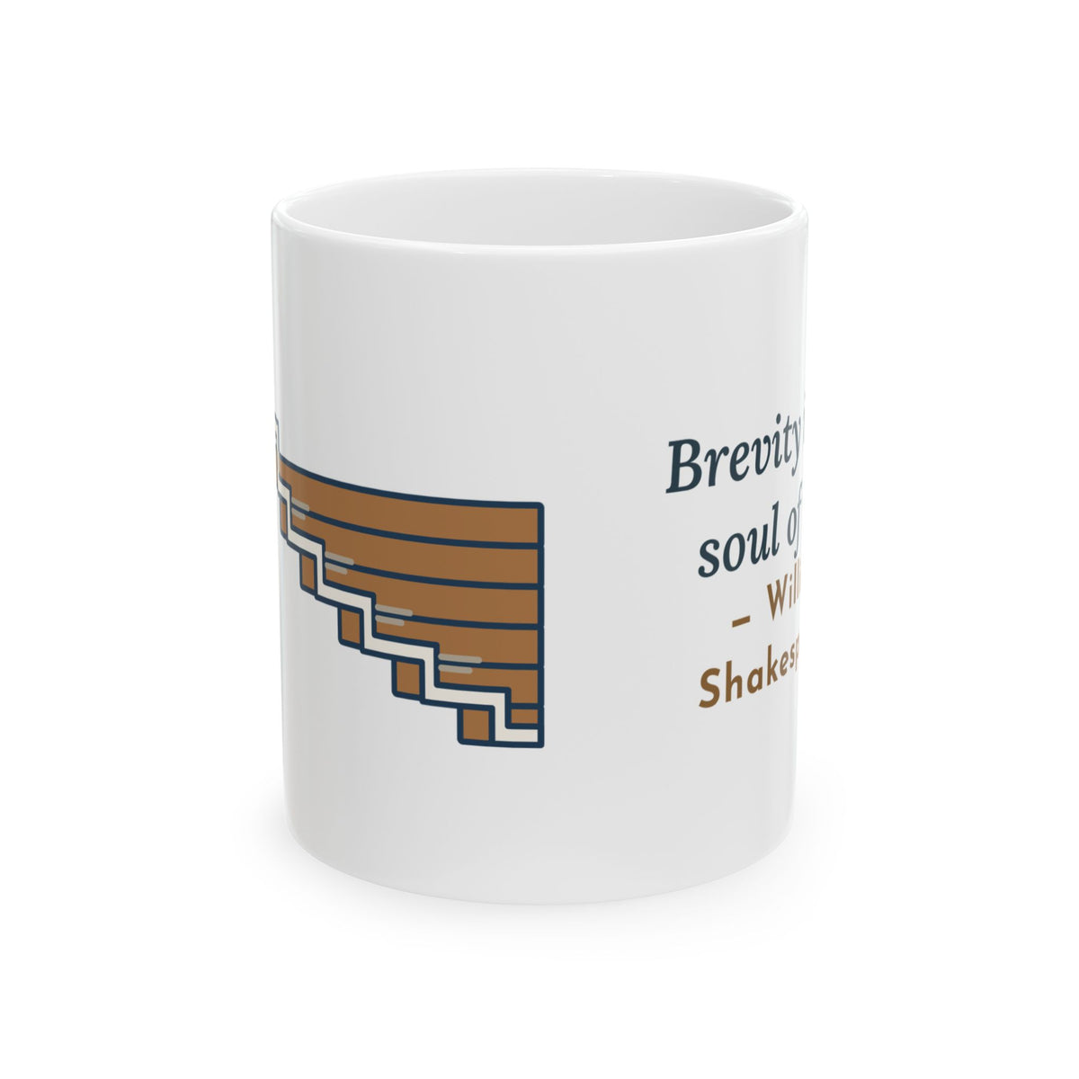 Shakespeare Quote Mug, Brevity Is the Soul of Wit, Literary Endless Scroll Coffee Mug 11oz