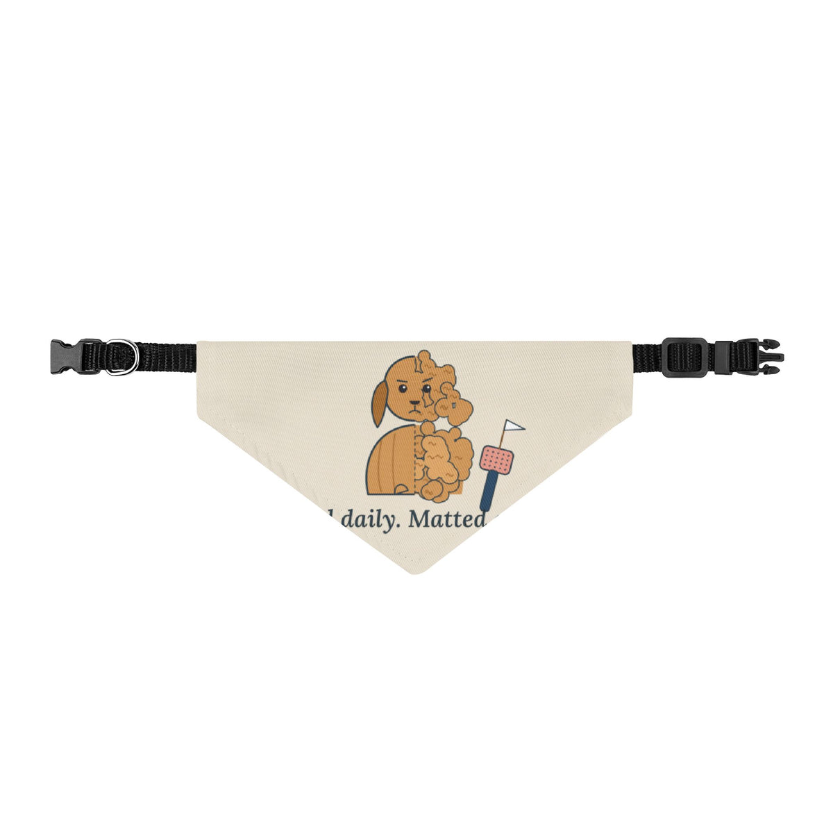 Doodle Dog Bandana - Brushed Daily. Matted Anyway. Funny Clip-On Pet Bandana
