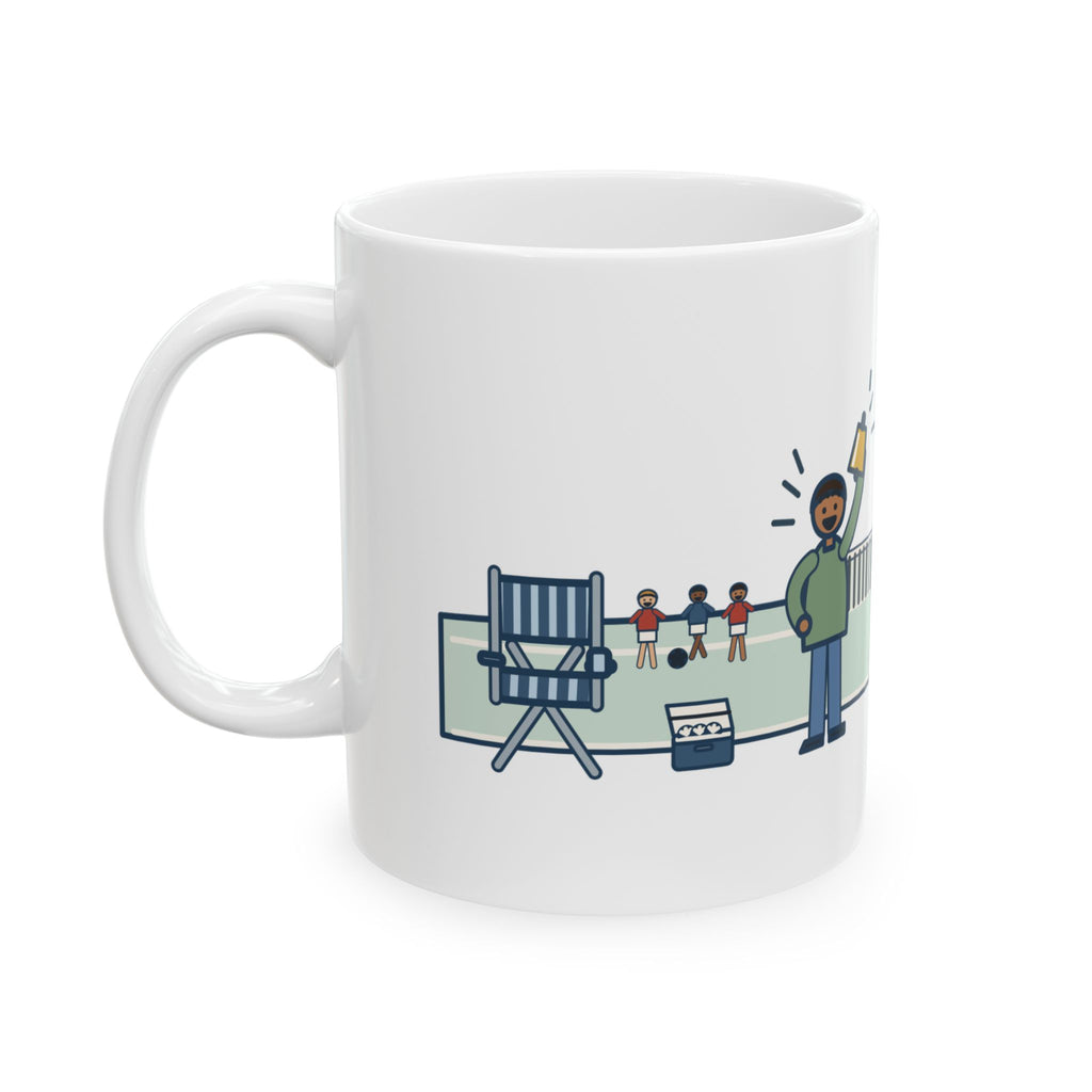 Folding Chair. Orange Slices. Loudest Voice on the Sideline. Mug, Soccer Quote Coffee Mug 11oz, Sideline Parent