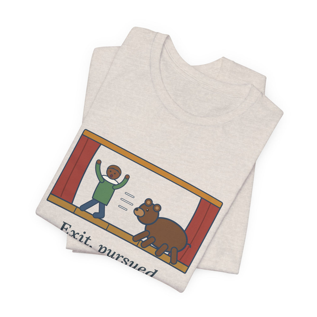 Shakespeare Quote T-Shirt, Exit, Pursued by a Bear, Theatre Stage Chase Tee