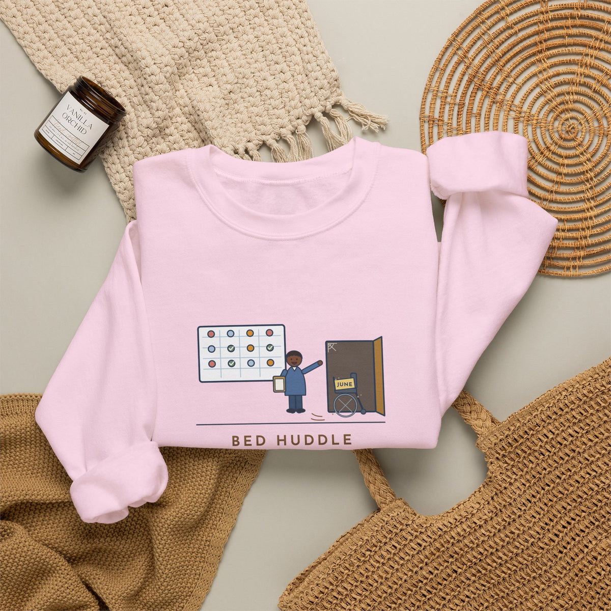 Bed Management Nurse Crewneck Sweatshirt - Three Beds and a Long-Lost Wheelchair