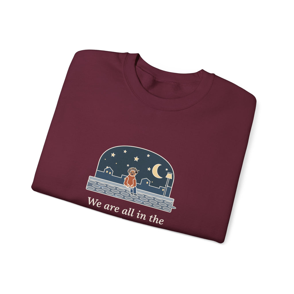 Some of Us Are Looking at the Stars Sweatshirt, Literary Oscar Wilde Quote Crewneck with Stargazer Curb