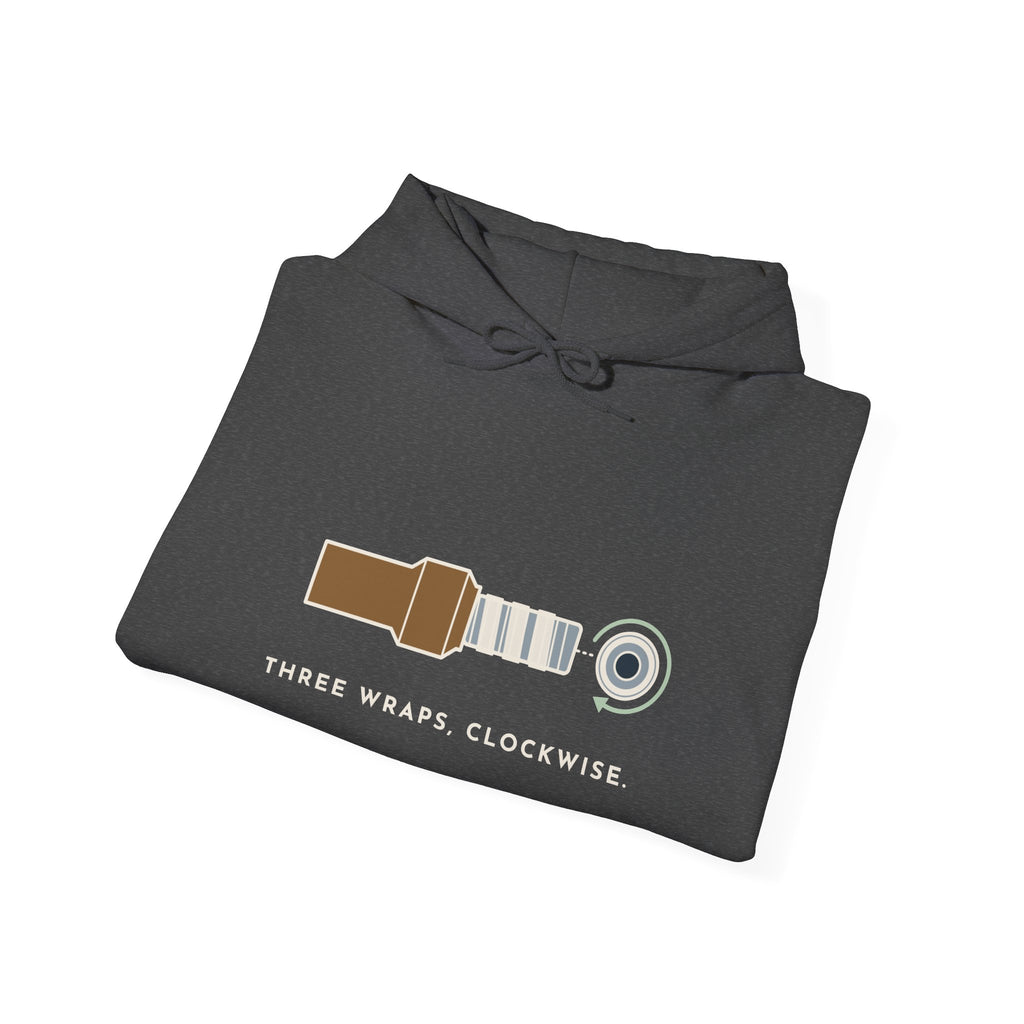Plumber Hoodie - Three Wraps, Clockwise Plumbing Hooded Sweatshirt Gift