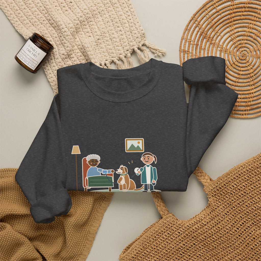 At-Home Care Nurse Crewneck Sweatshirt - The Dog Sat In on Every Vitals Check