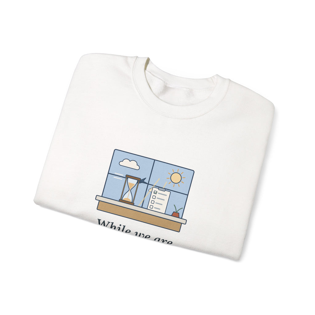 While We Are Postponing, Life Speeds By Sweatshirt, Stoic Seneca Quote Crewneck with Swift Past the Window