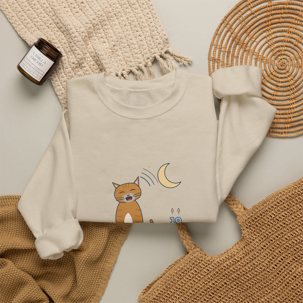 Senior Cat Crewneck Sweatshirt - Nineteen Years Old. Yells at 3 a.m. Earned It.