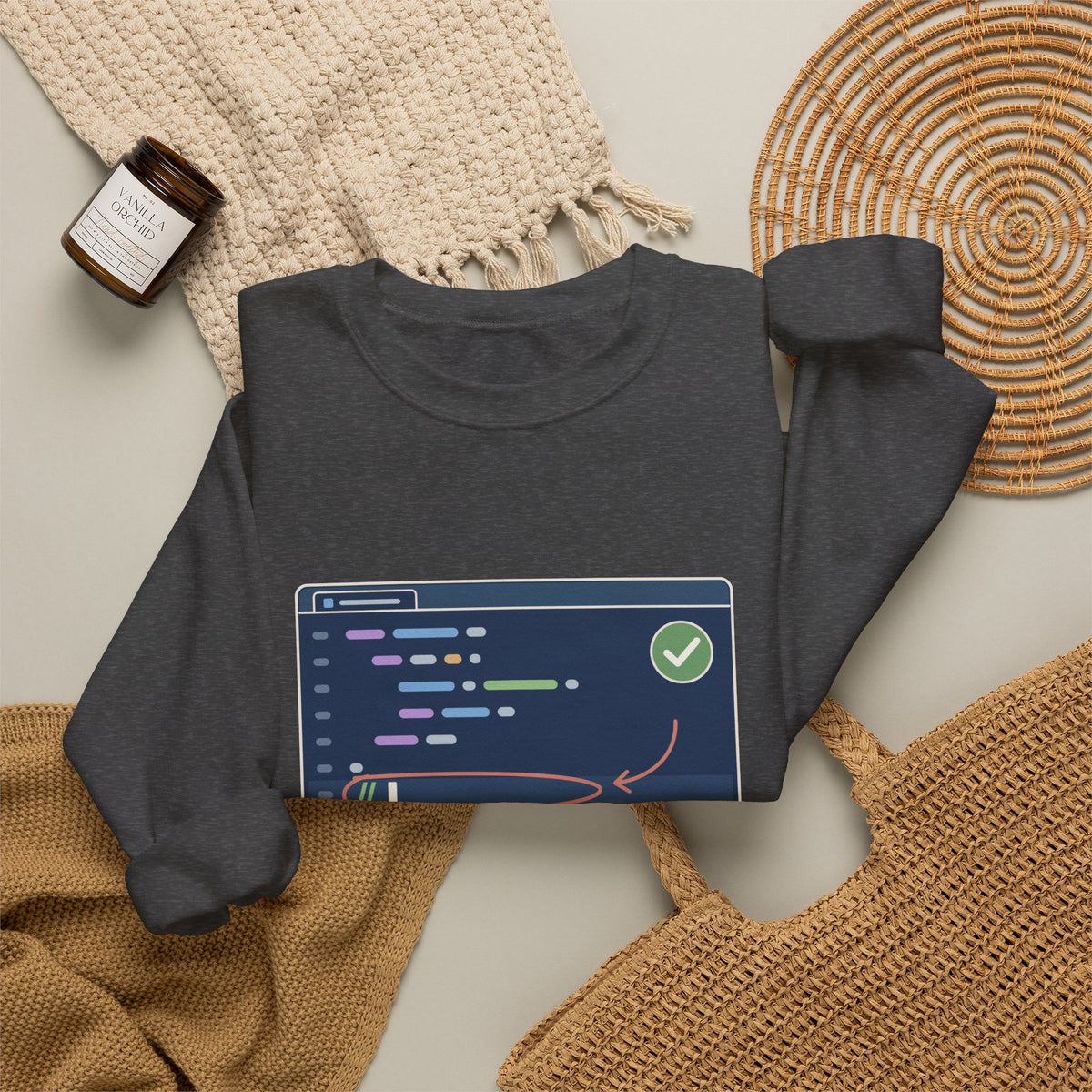 Computer Science Teacher Crewneck Sweatshirt - Your Code Works. Now Comment It.