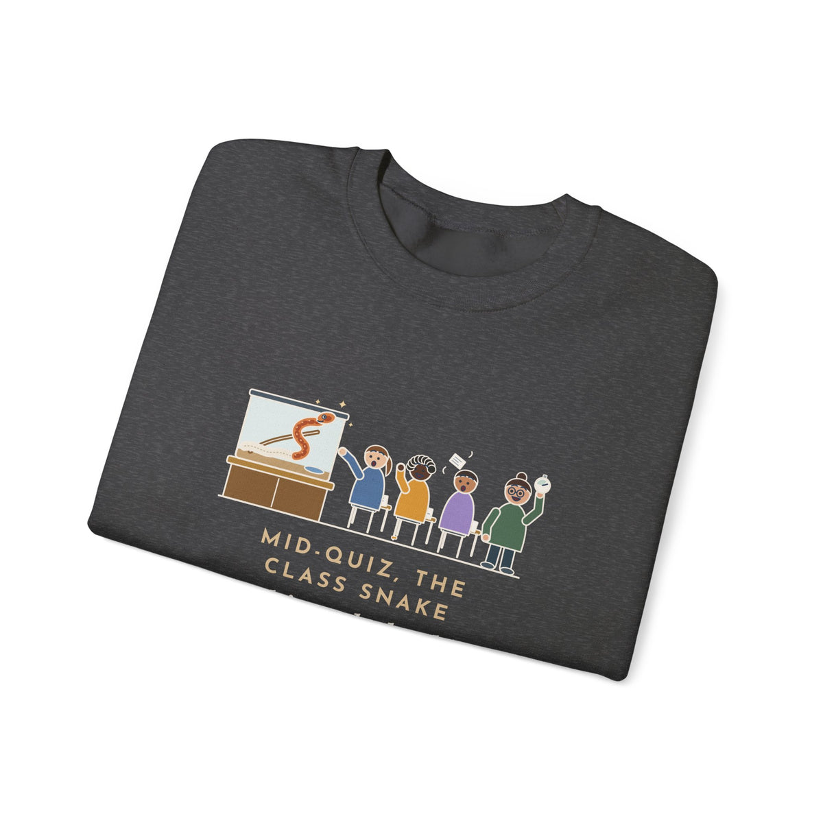 Zoology Teacher Crewneck Sweatshirt - Class Snake Shed During the Quiz