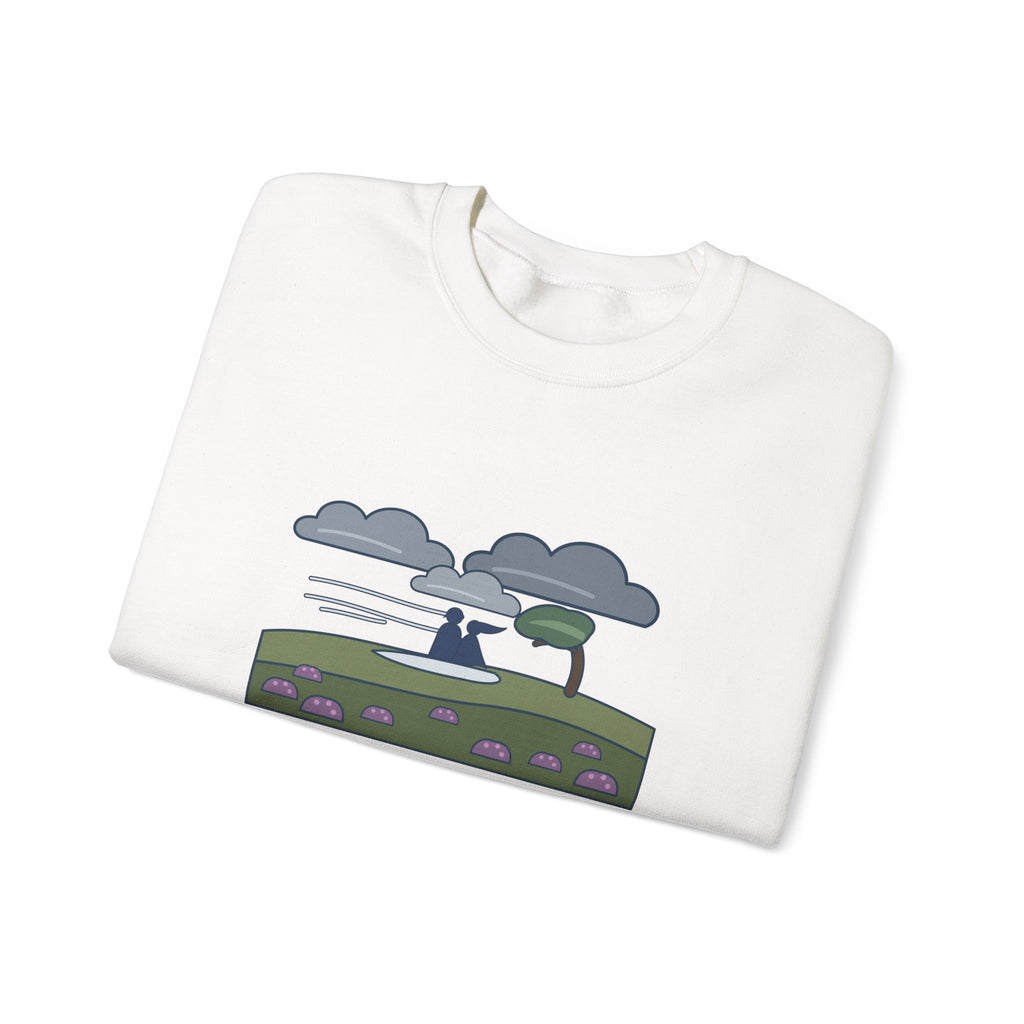 He's More Myself Than I Am Sweatshirt, Love Emily Brontë Quote Crewneck with Stormy Moor