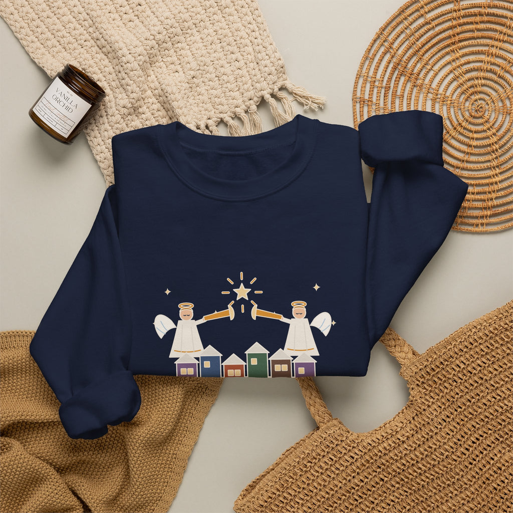 Hark the Herald Angels Sing Sweatshirt, Christmas Charles Wesley Quote Crewneck with Herald Angels