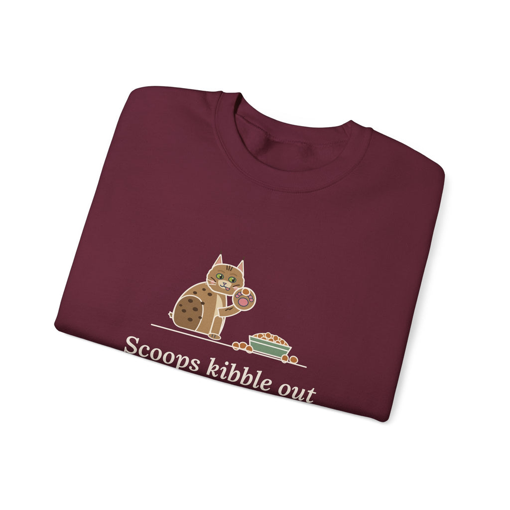 Pixiebob Cat Crewneck Sweatshirt - Kibble Scooped With Her Mitten Paw
