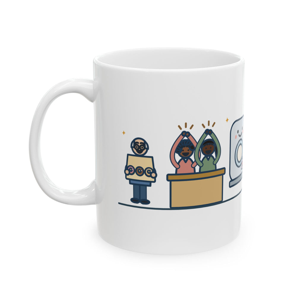 Radiation Oncology Nurse Mug, Last Day, He Brought Donuts for the Department and a Card for the Machine, Funny Coffee Mug 11oz