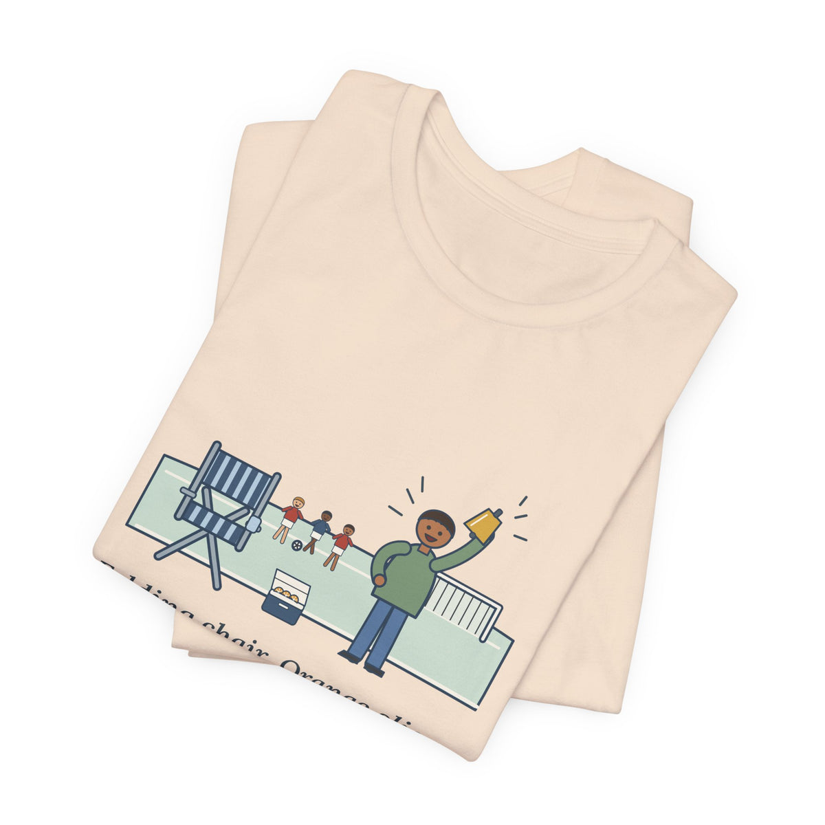 Folding Chair. Orange Slices. Loudest Voice on the Sideline. T-Shirt, Soccer Quote Tee with Sideline Parent