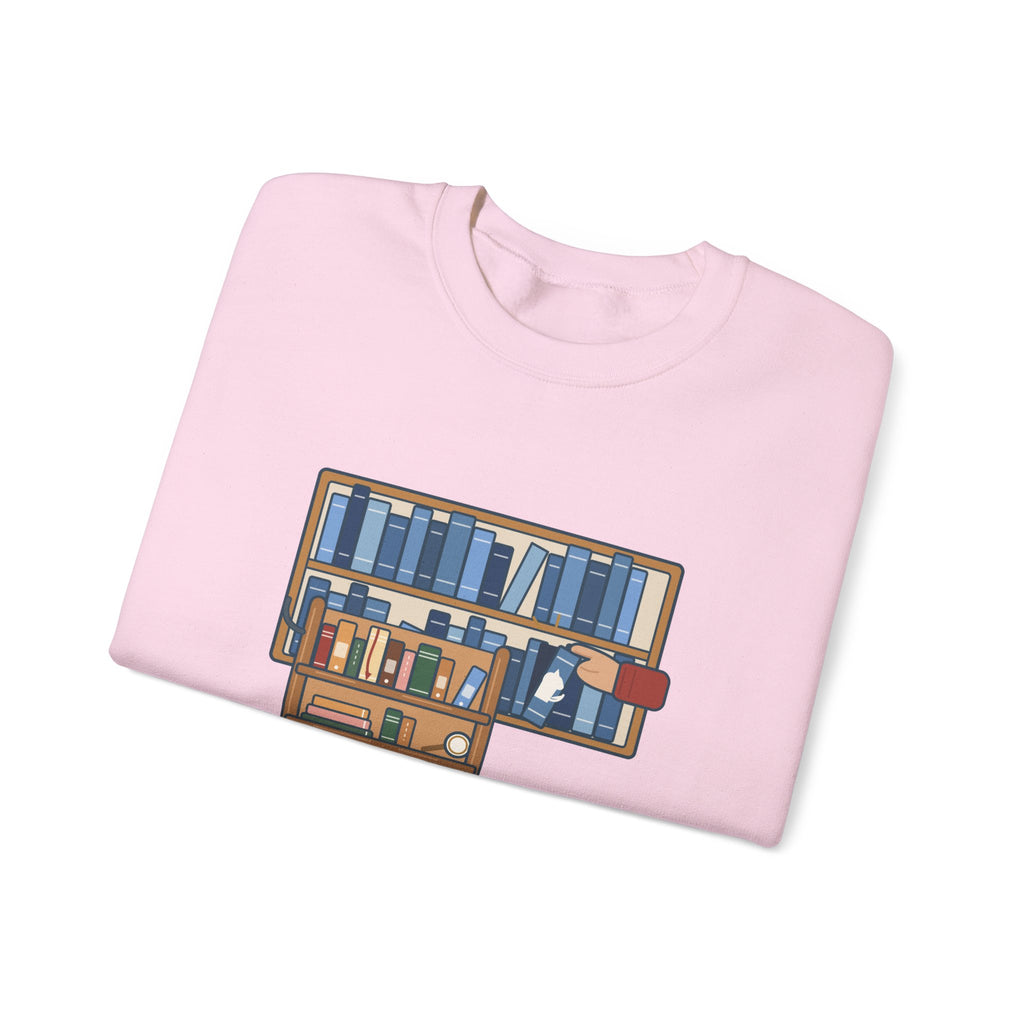 School Librarian Crewneck Sweatshirt - A Blue Book About a Dog. I'm On It.